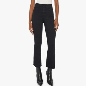 Mother The Hustler Ankle Fray Black Jeans